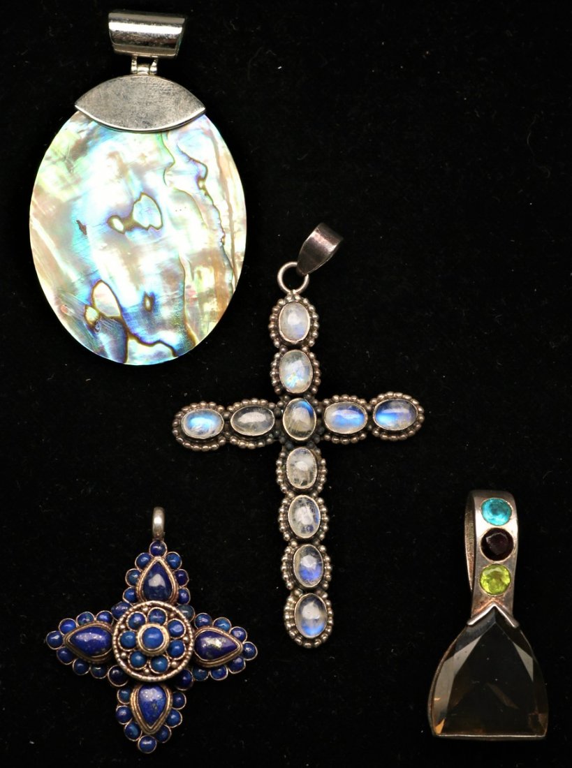 Misc Lot Sterling and Gemstone Pendants (1 of 1)
