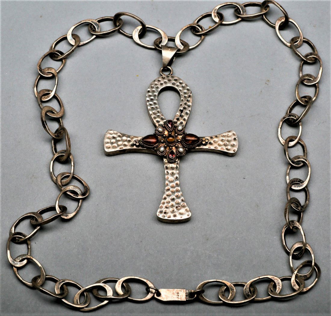Sterling Silver Cross on Link Chain (1 of 2)