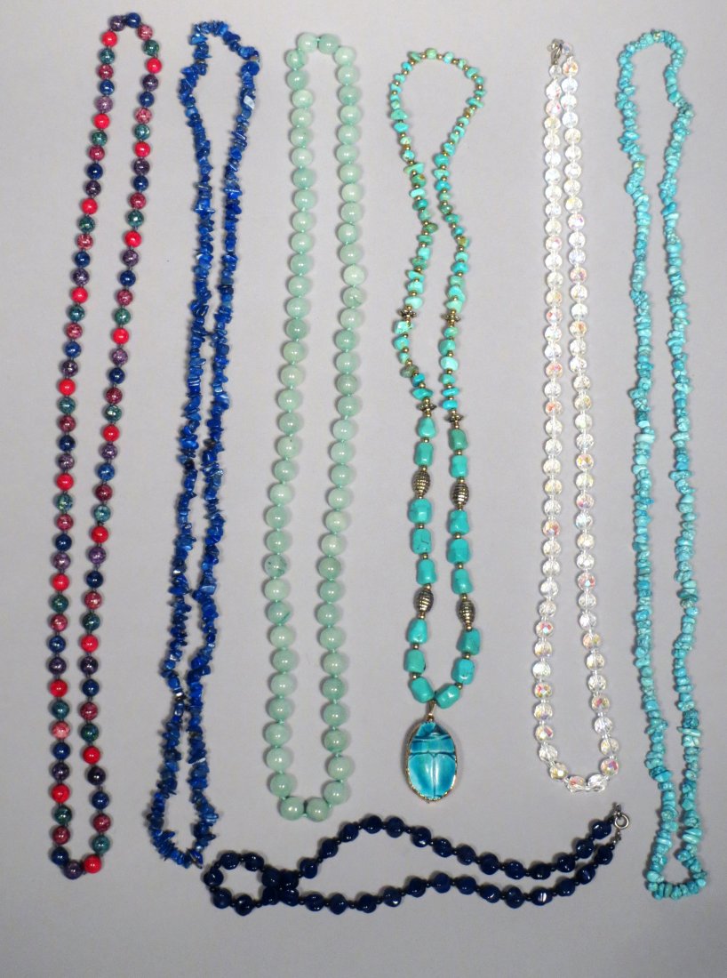 Jade, Turquoise, Lapis Necklace lot (1 of 5)