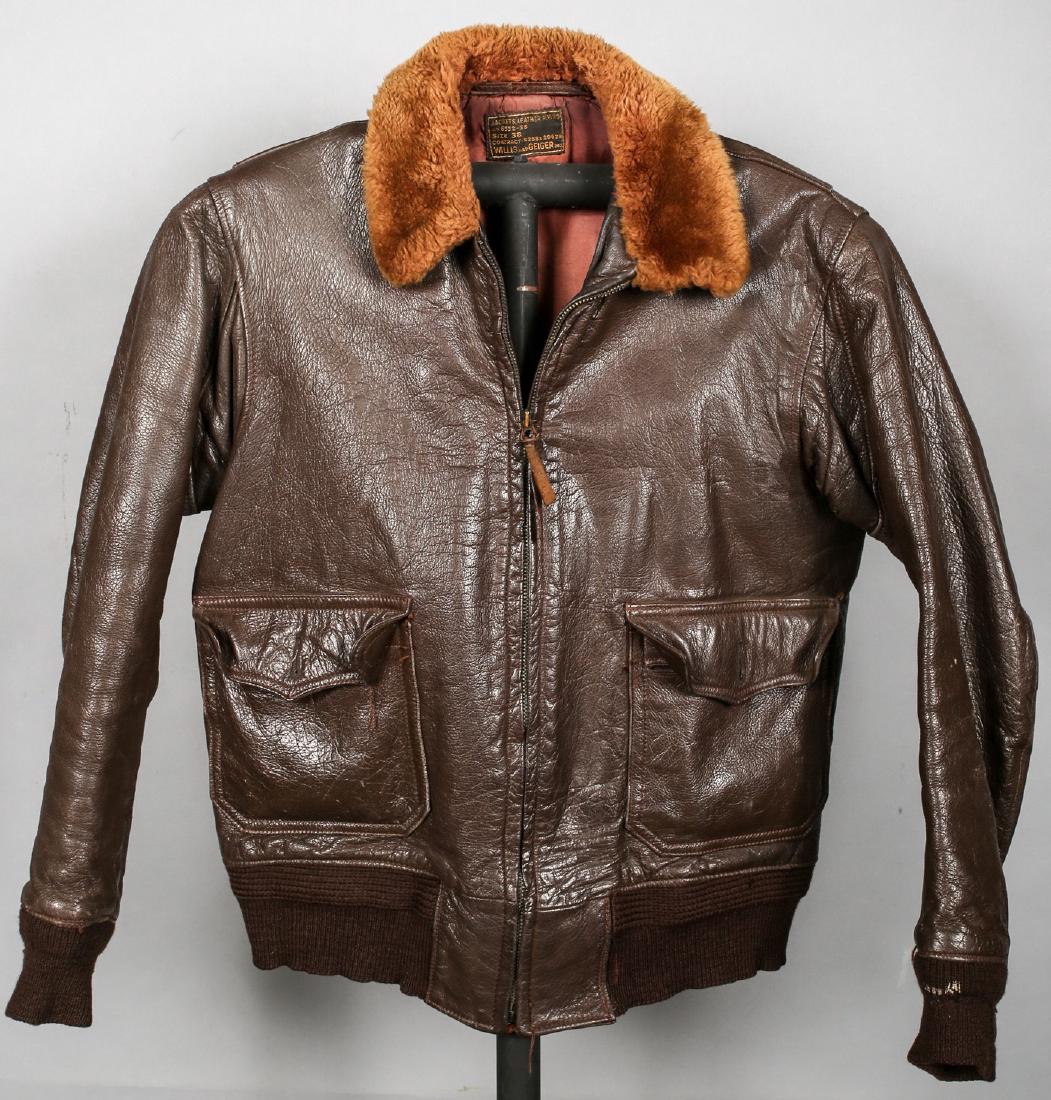 1943 WWII USMC Leather Flying Jacket, Indentified (1 of 6)