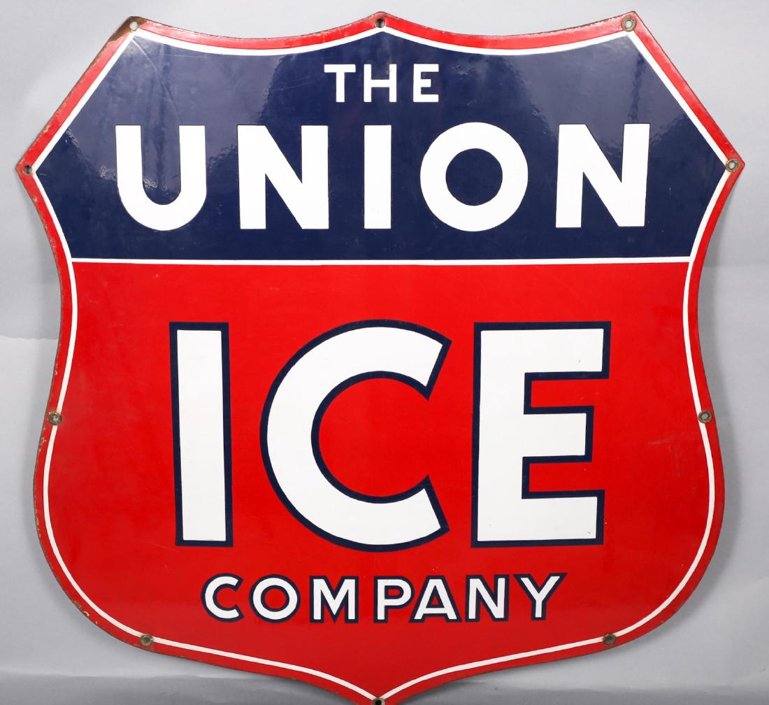 The Union Ice Company Porcelain  Advertising Sign (1 of 5)