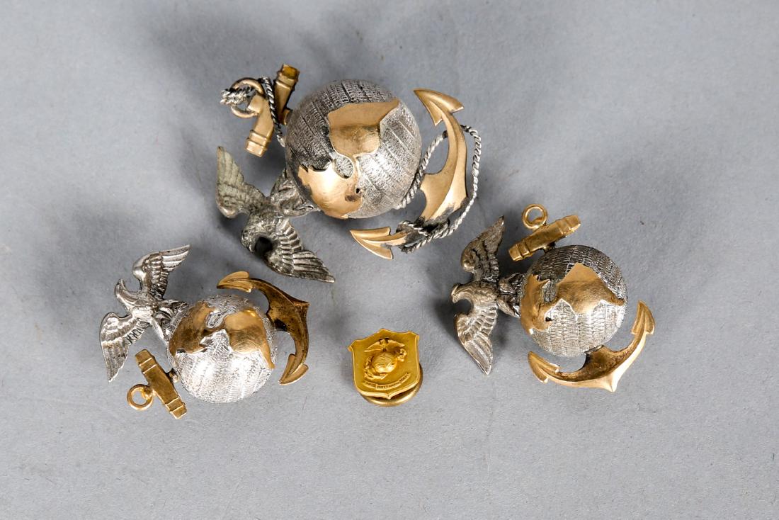 Misc. Lot (4) Vintage Sterling USMC Pins (1 of 3)