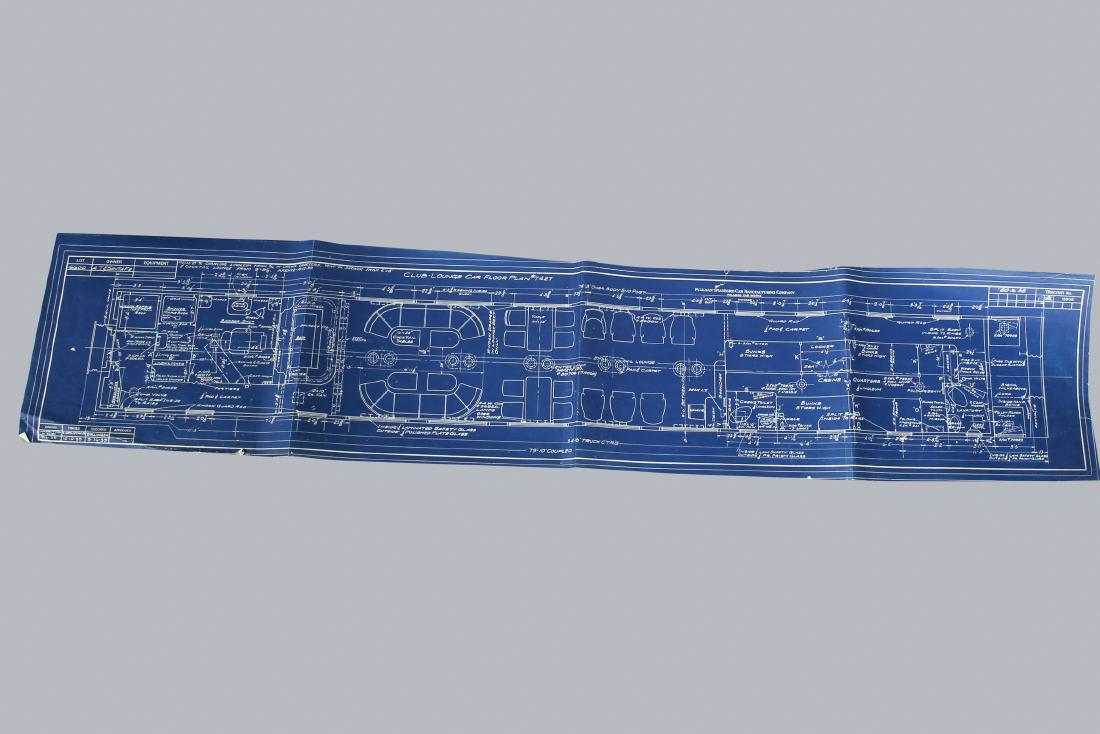 1939 Santa Fe Lounge Car Blueprints Originals (1 of 6)