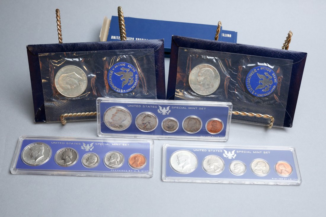 2, 1971 Eisenhower Silver Dollar & 3 Special Mint Sets (1 of 2)