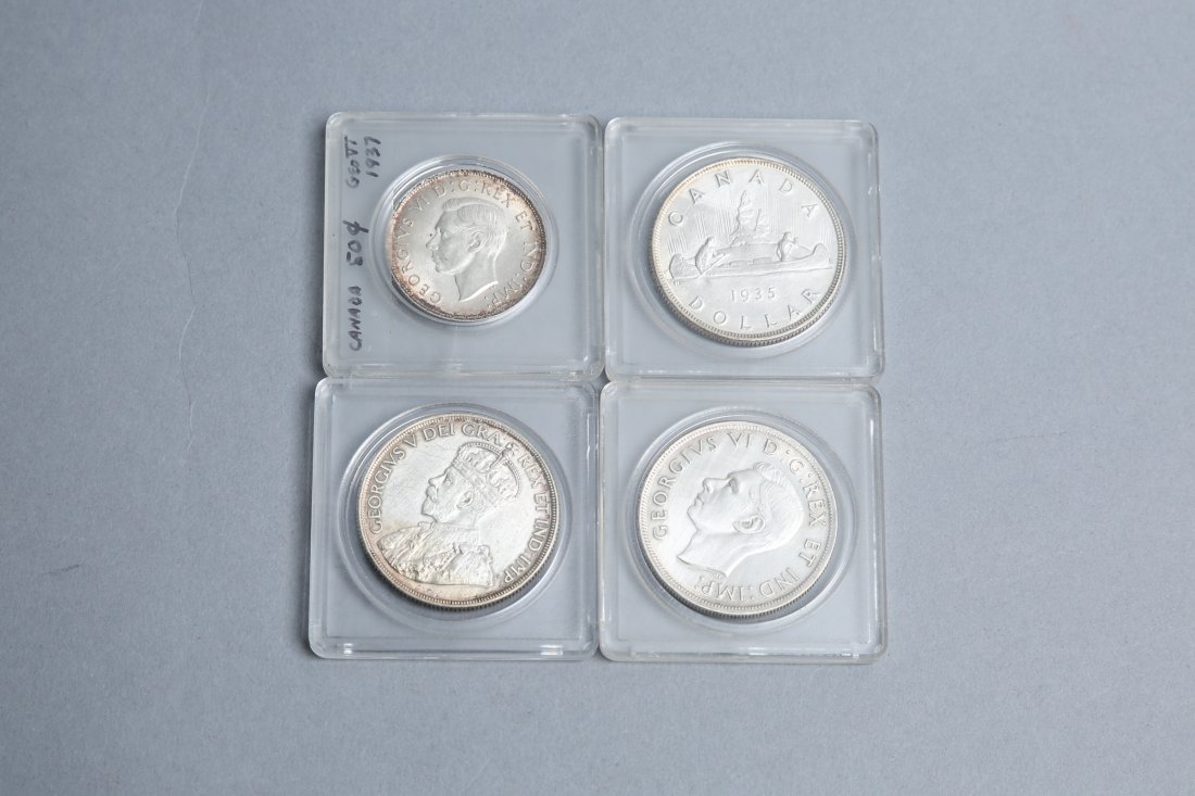 3 Canadian Silv Dollars and 1 Canadian Fifty Cent Piece (1 of 2)