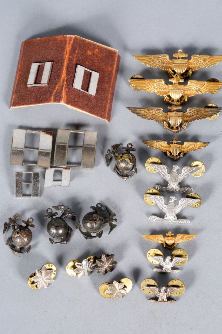 #3 Assort. USMC Rank Gold Insignia Pins (1 of 1)