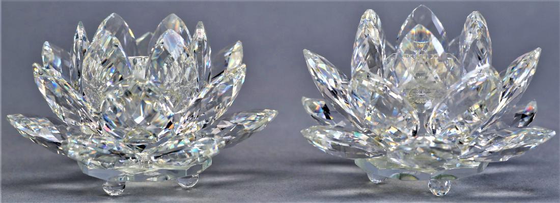 Pair of Swarovski Water Lily Candle Holders (1 of 5)
