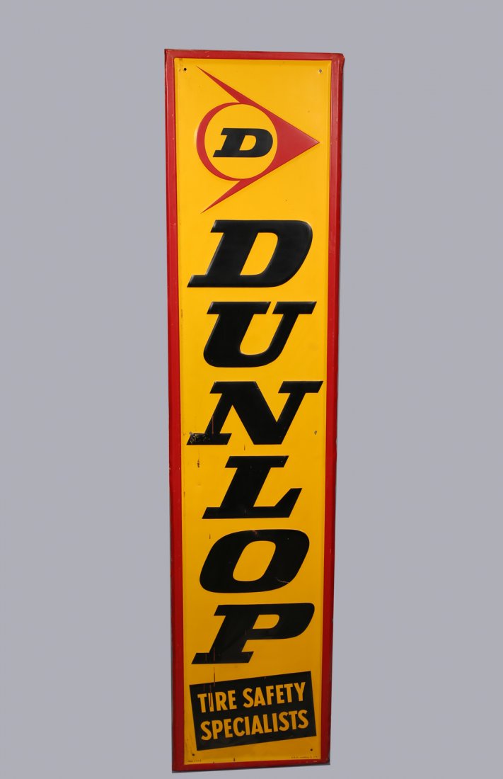 Dunlop Tire Safety Specialists Embossed Tin Sign (1 of 2)
