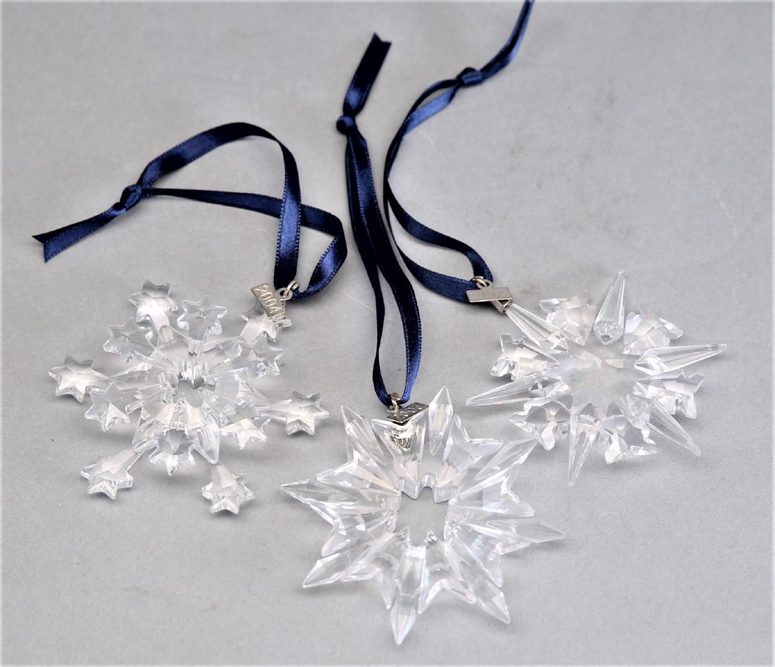 Lot of 3 Swarovski Crystal Snowflack Ornaments (1 of 2)
