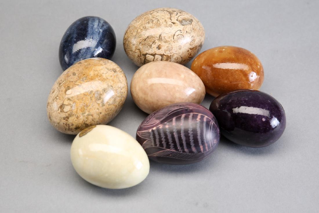 Lot of 8 Alabaster and Marble Eggs (1 of 3)