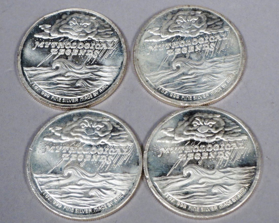 Lot of 4 .999 1 troy oz. Mythological Legends Silver (1 of 2)