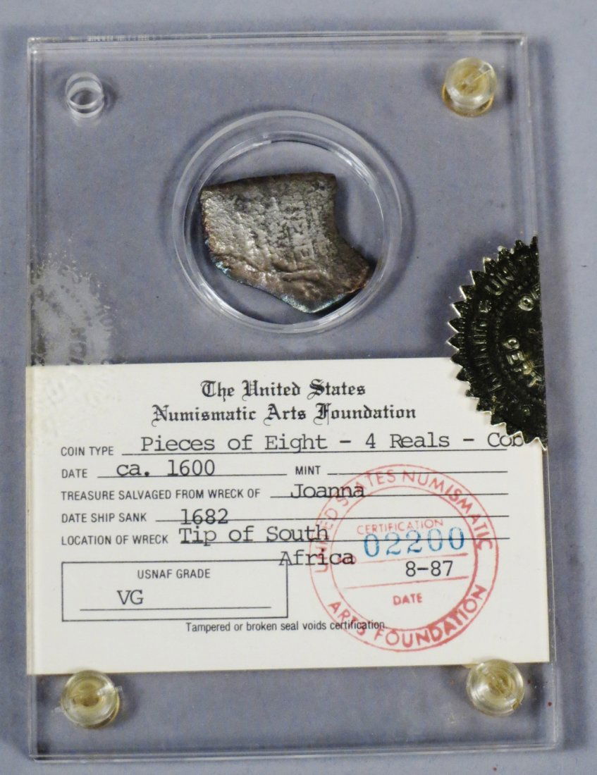 4 reals Shipwreck Coin 1600 Joanna Certified (1 of 2)
