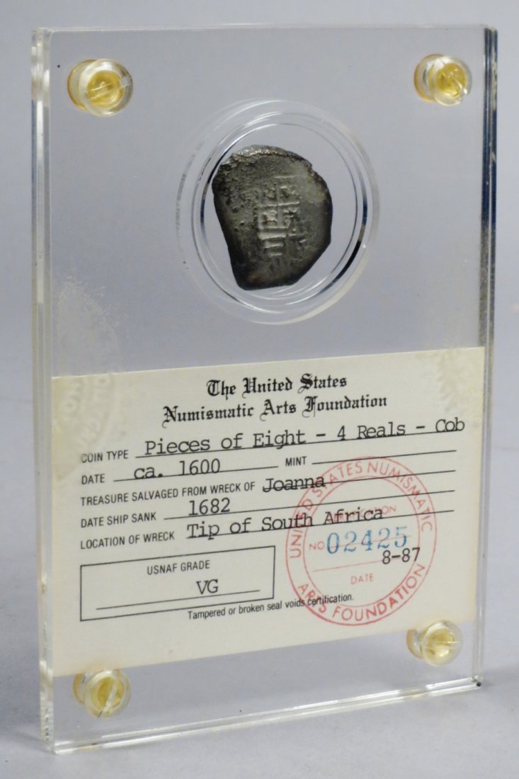 4 reals Shipwreck Coin 1600 Joanna Certified (1 of 2)