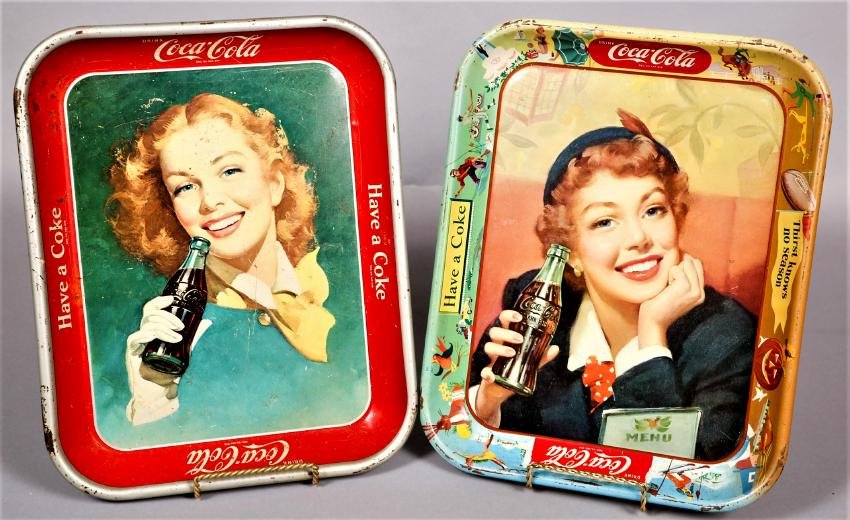 1948 and 1953 Coca Cola Tin Trays (1 of 2)