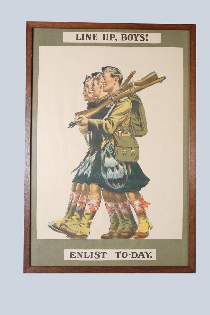 WW1 Line Up Boys, Recruiting Poster (1 of 2)