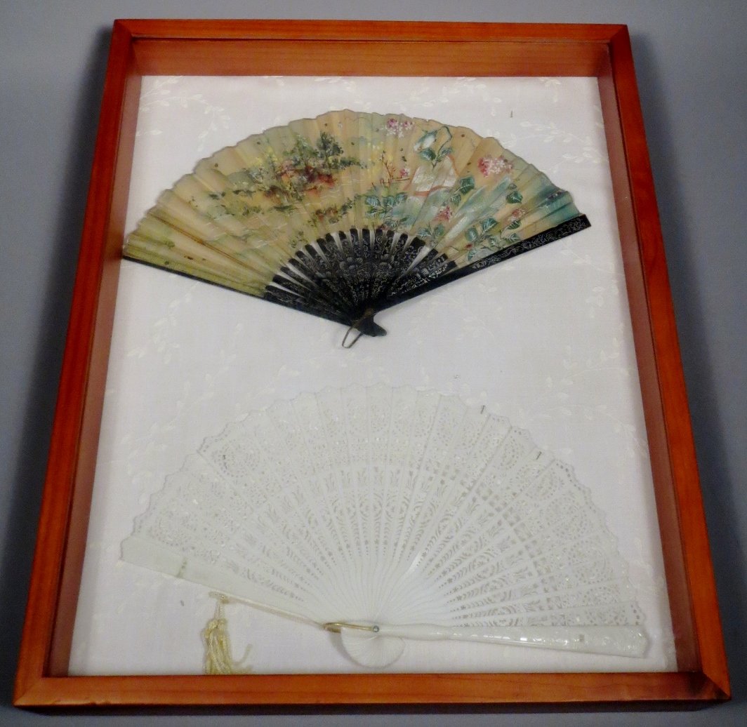 Beautiful Hand Painted Fan in Frame, (1 of 8)