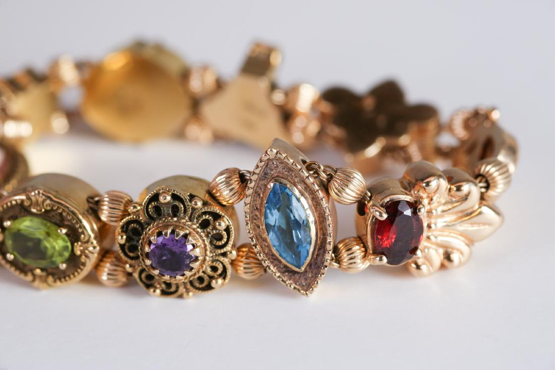 14K Hans Luetkemeier Slide Bracelet Gemstones, Cameo (1 of 10)