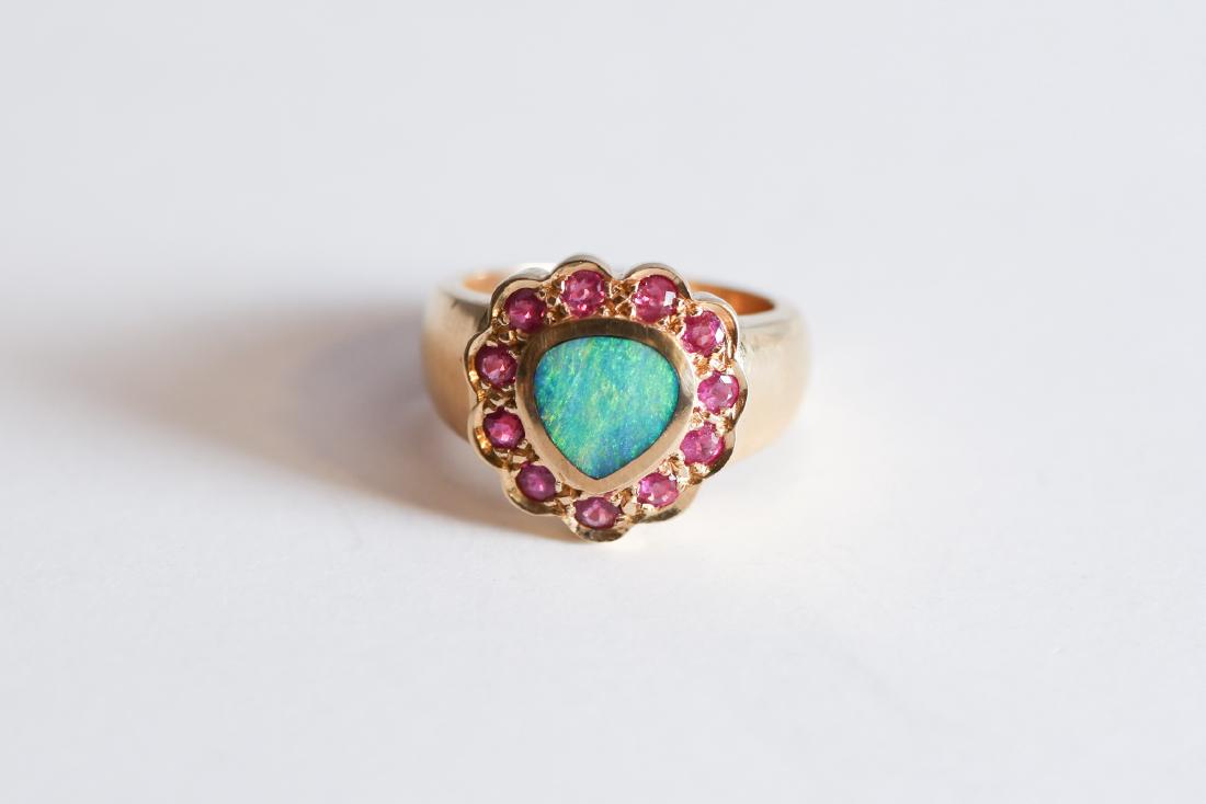 14K Gold, Opal and Ruby RIng (1 of 7)