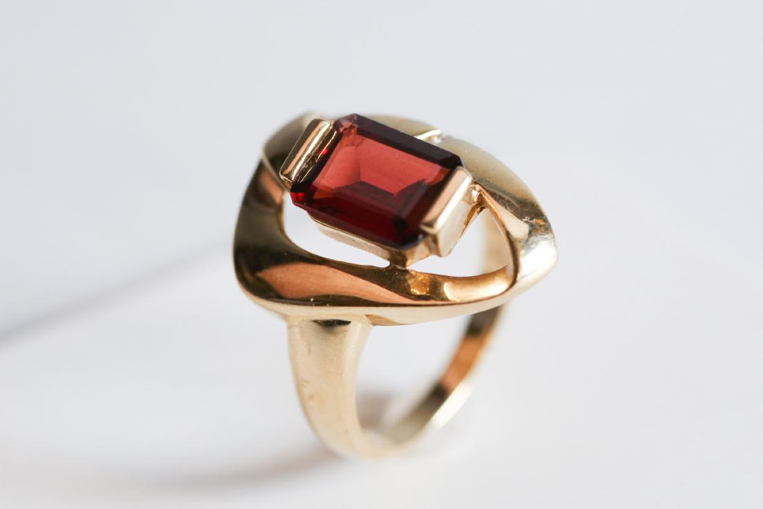 14K Yellow Gold, Topaz & Diamond Ring (1 of 8)