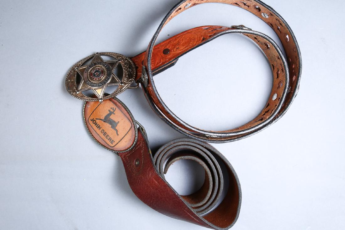 Pair of Vintage leather belts, Sheriff's Buckle Texas (1 of 2)