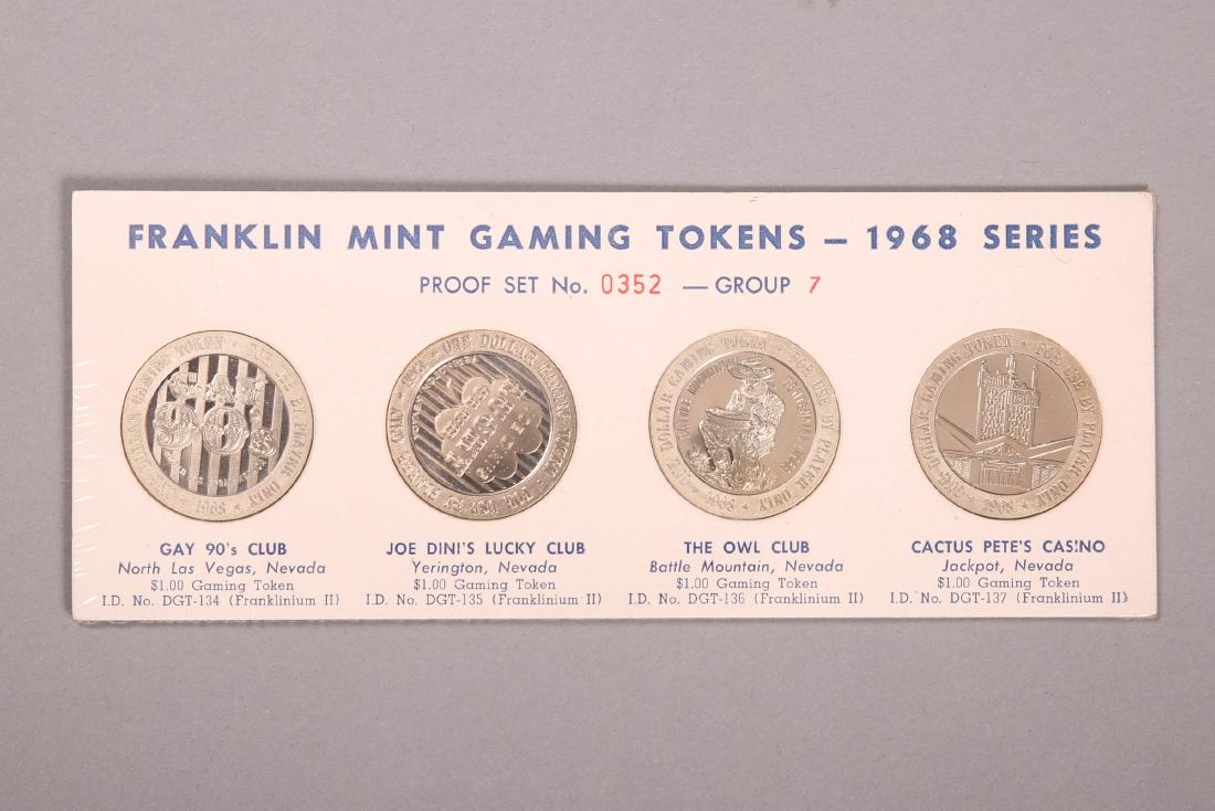 Franklin Mint Gaming Tokens 1968 Series Proof Set, (1 of 2)