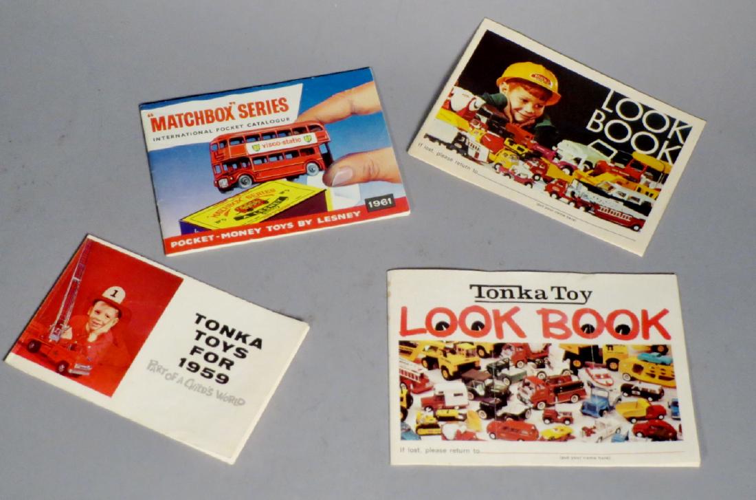 1959-70 Lot Tonka & Lesney Catalogues: Lot consists of Tonka Toys for 1959, two Tonka Look Books, one dated 1970, another undated and one 1961 Pocket-Money Toys by Lesney Matchbox Series Catalogue