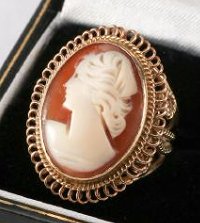 Antique 14K Gold Carved Cameo Ring (1 of 3)