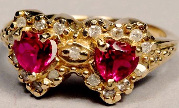 Very nice 14k Gold w/ Double Hearts (1 of 6)