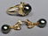 Beautiful 14k Gold South Seas Black Pearl/Diamonds Set - 6