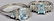Lot of 2 10K White Gold, Aquamarine & Diamond Rings