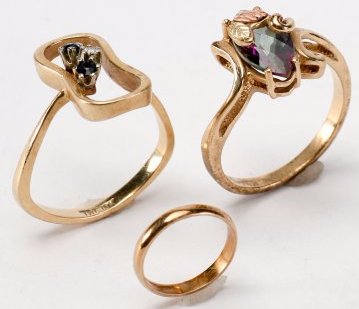 Misc lot 10K Gold Ring Lot, Alexanderite, Diamond Child (1 of 2)