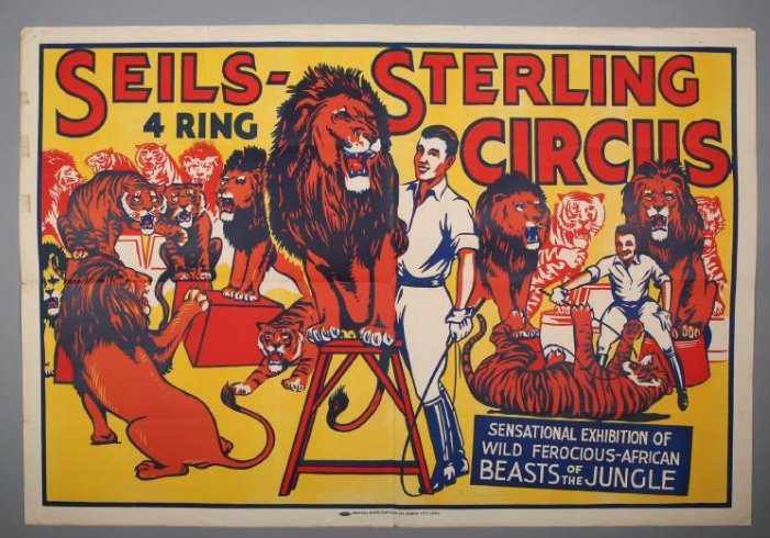 Vintage Seils-Sterling 4 Ring Circus Poster (1 of 1)