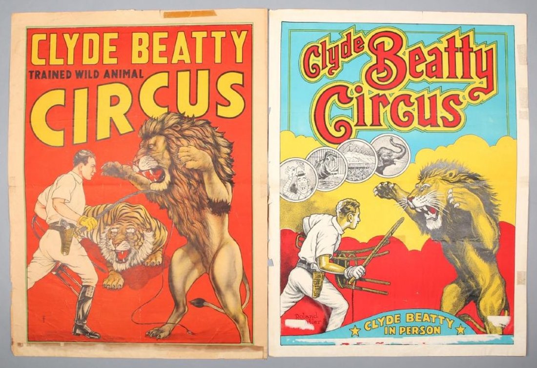 Vintage Lot of 2 Clyde Beatty Circus Poster (1 of 1)
