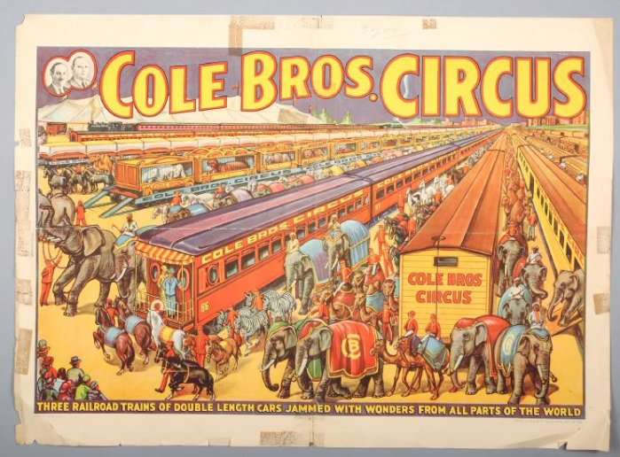 Vintage Cole Bros Circus Train Posters (1 of 1)