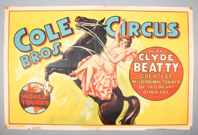 1930 Cole Bros Clyde Beatty Circus Poster (1 of 2)