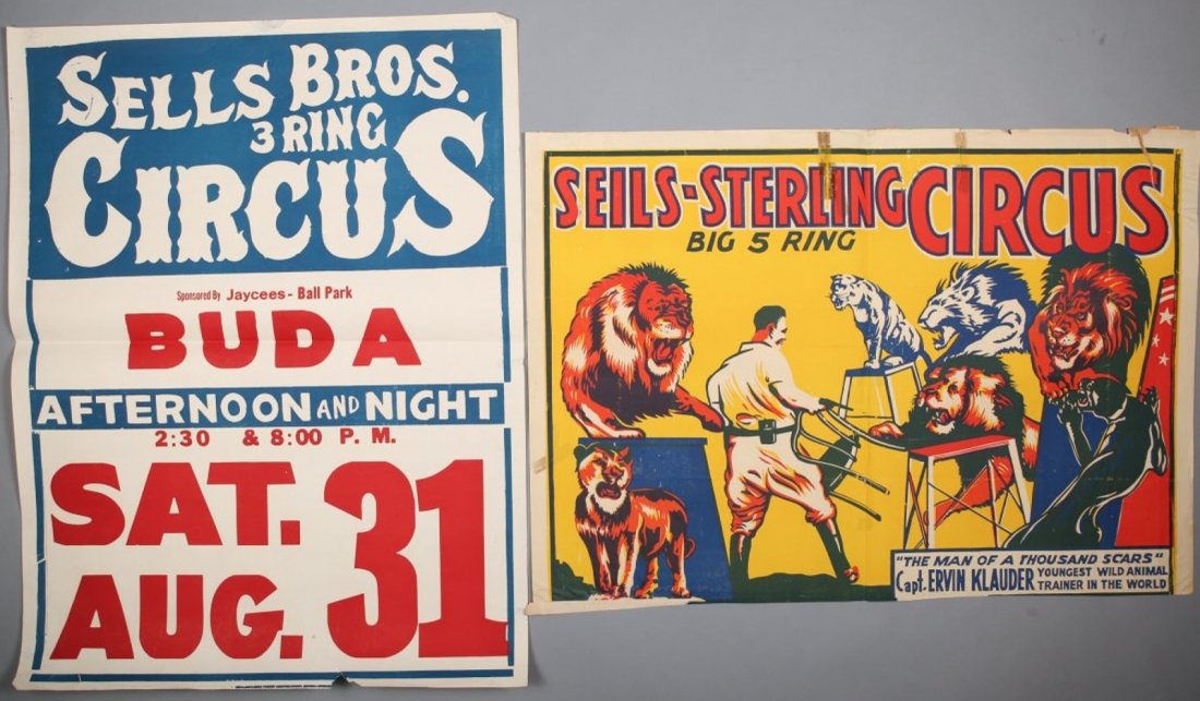 2 Sells Vintage Circus Poster (1 of 1)