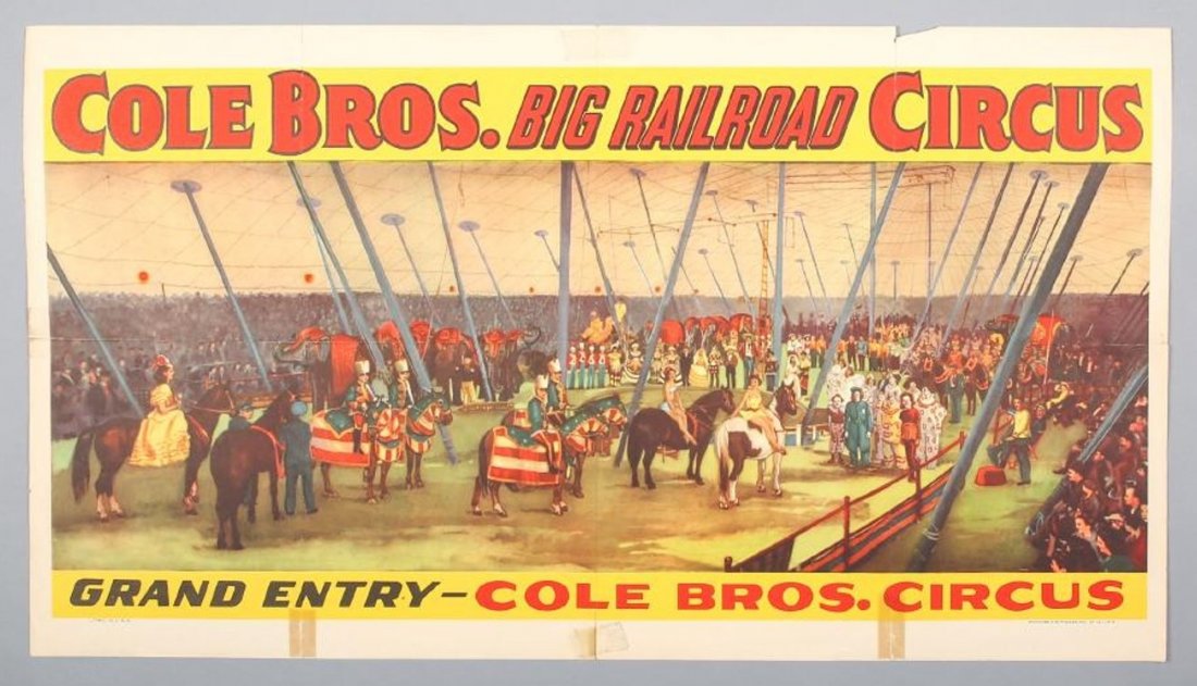 Vintage Cole Bros Railroad Circus Poster (1 of 1)