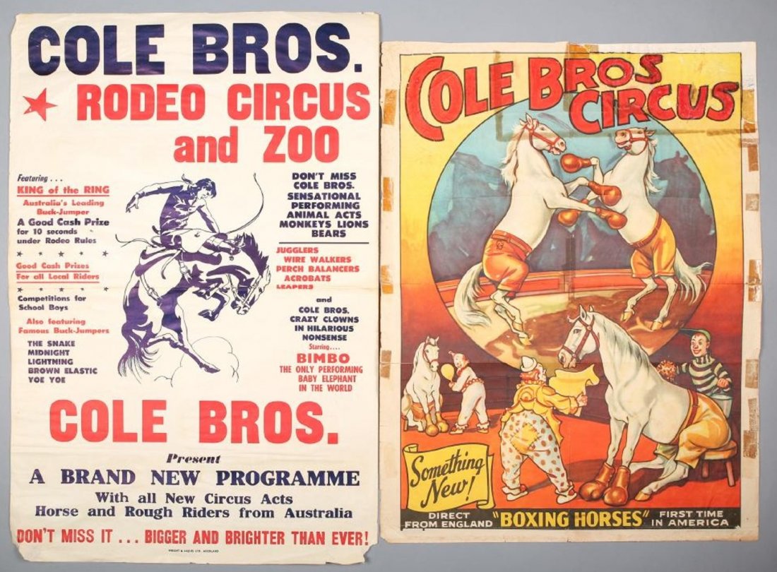 2 Vintage 1940's Cole Bros Circus Posters (1 of 2)