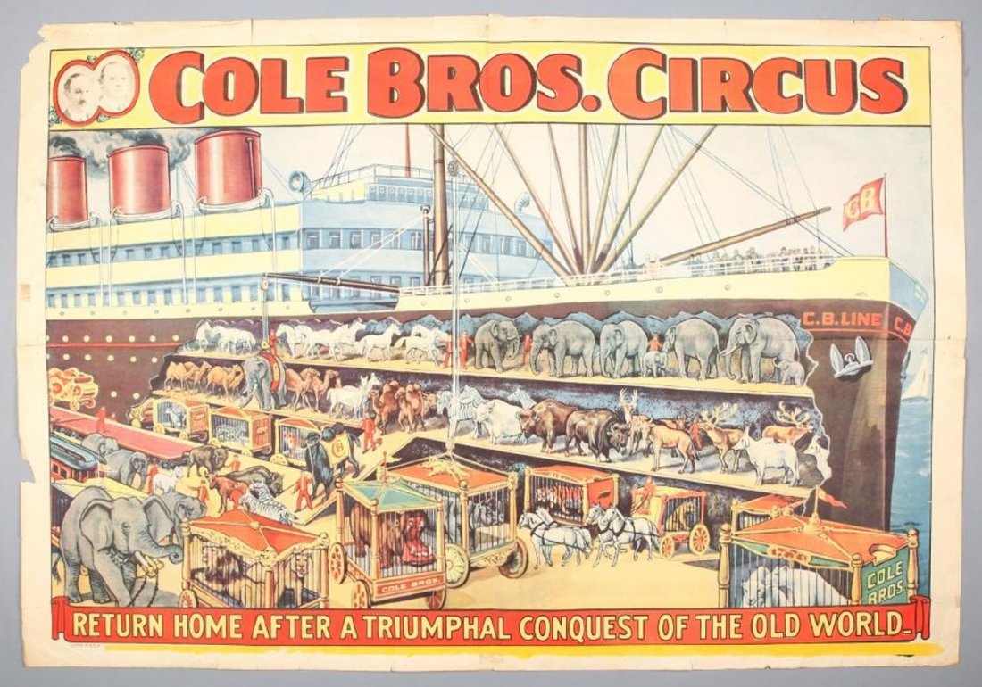 Vintage Cole Bros Circus Poster (1 of 1)