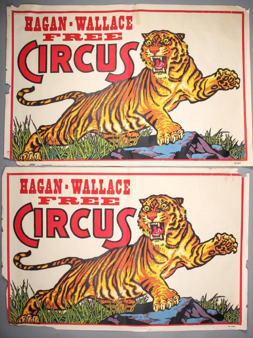 2 Vintage Hagan-Wallace Circus Posters (1 of 1)