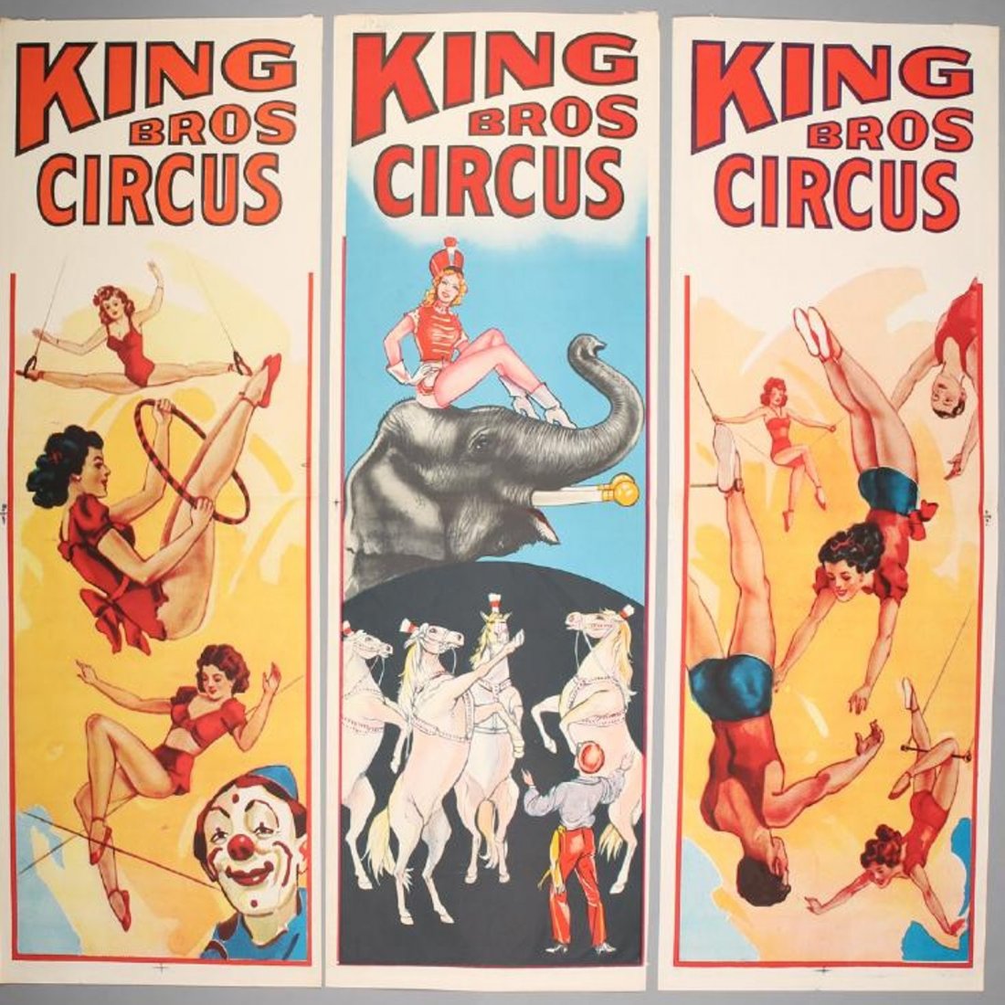 3 Vintage King Bros Circus Banners (1 of 1)