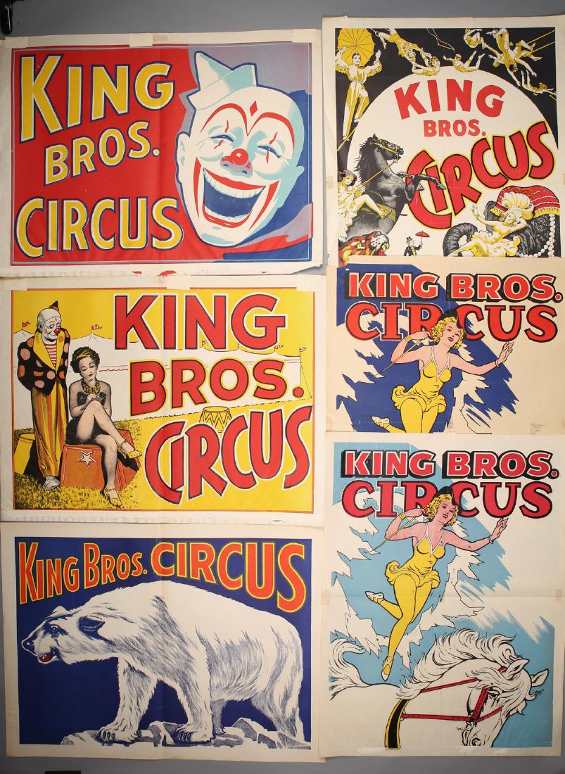Vintage King Bros Circus  6pc Poster Lot (1 of 1)