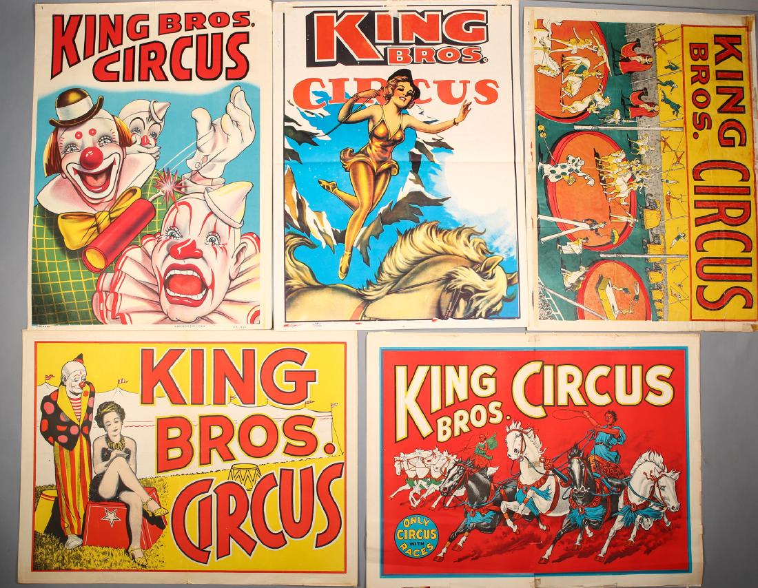 Vintage King Bros Circus 6pc Poster Lot (1 of 1)
