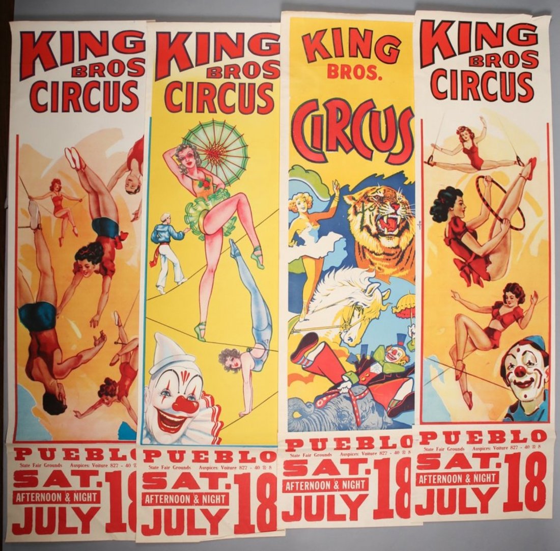 4 King Bros. Vintage Circus Posters (1 of 1)