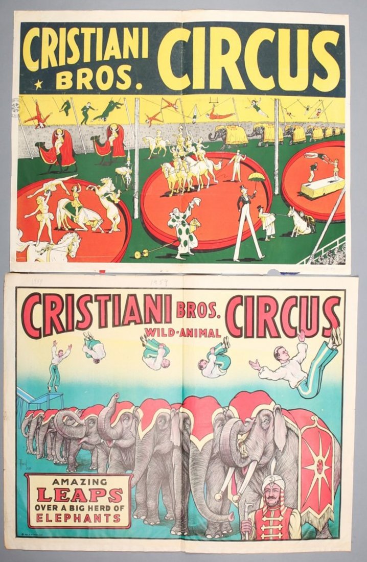 2 Christiani Circus Posters w/ Union Stamp (1 of 1)