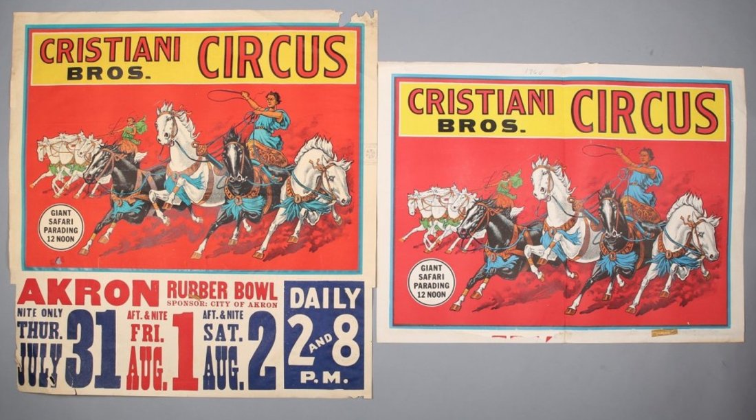 2 Vintage Christiani Bros. Circus Posters (1 of 1)