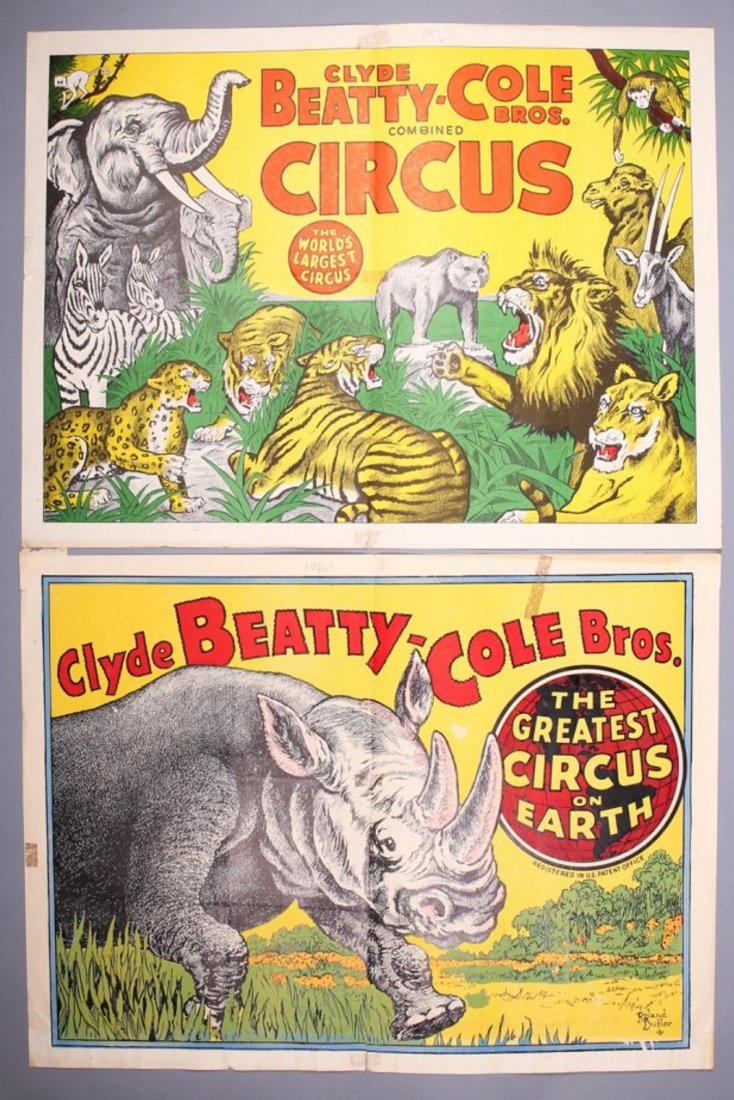2 Clyde Beatty - Cole Bros Circus Posters (1 of 1)