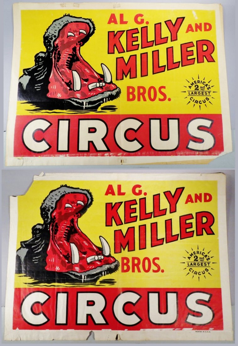 2 Vintage Kelly & Miller Bros. Circus Posters (1 of 1)