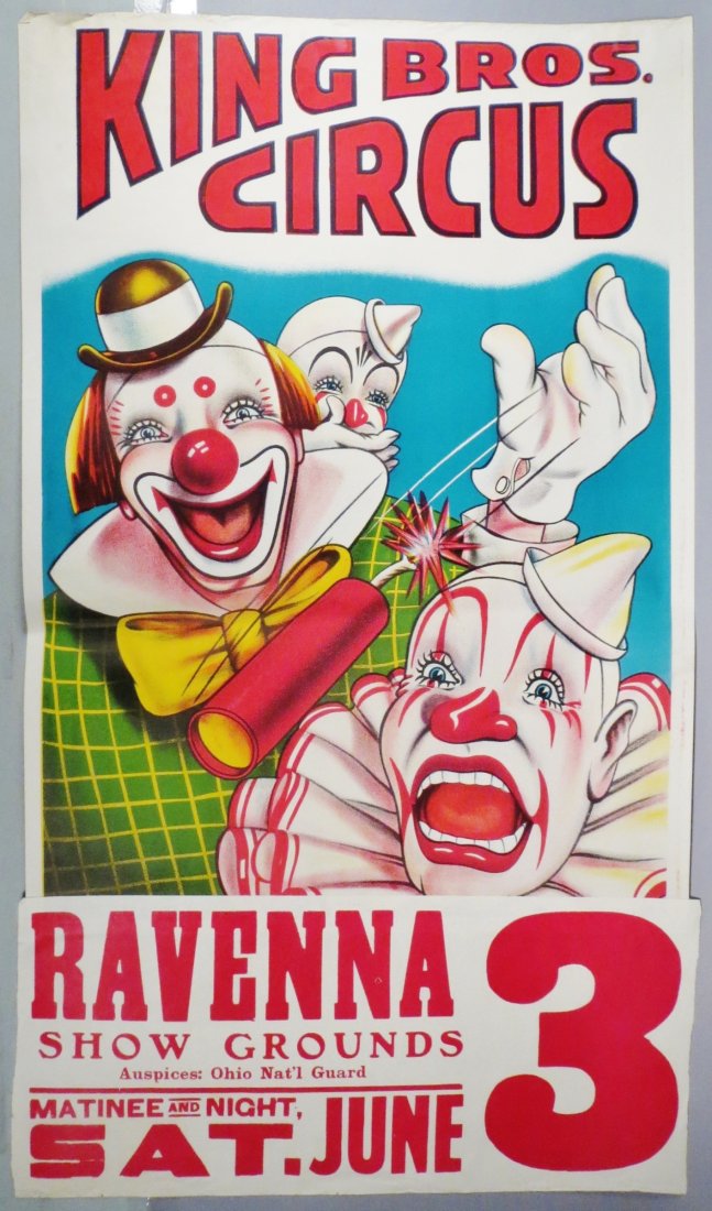 Vintage King Bros. Circus Posters w/ Clowns (1 of 1)