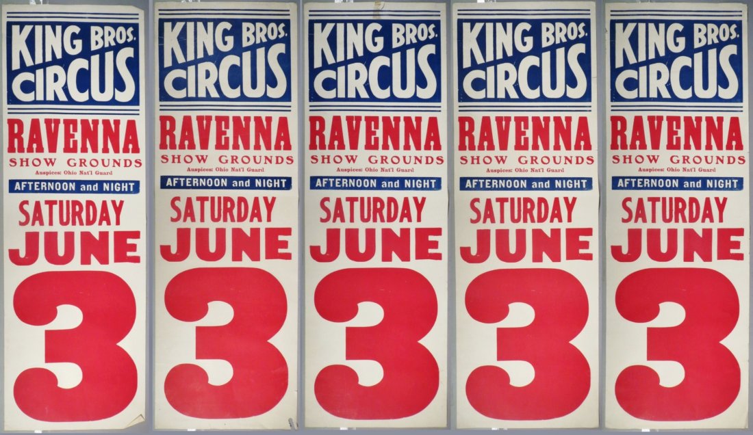 5 Vintage King Bros. Circus Banners (1 of 1)